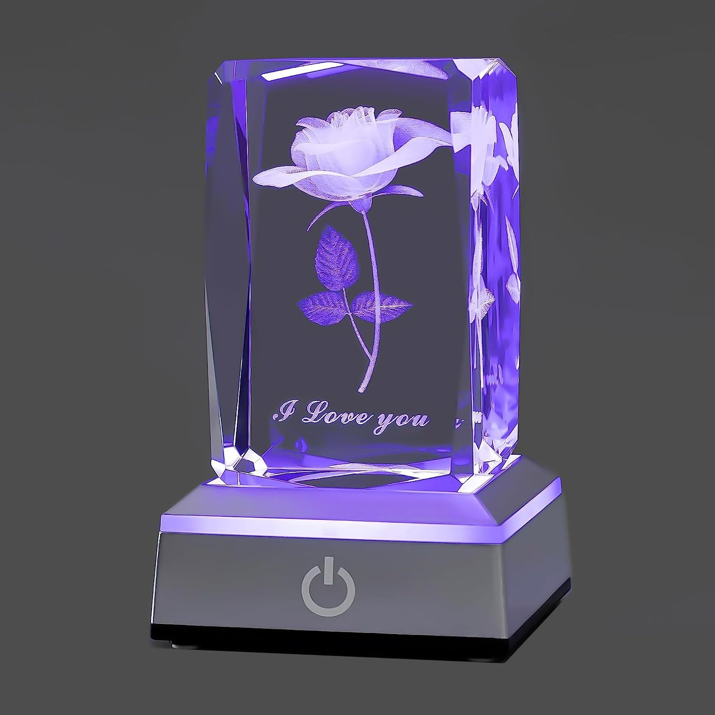 3D Rose Crystal Night Lamp with Adjustable LED Multicolor Lights for Girlfriend, Wife - Valentine'S Day, Anniversary,Birthday Presents, Christmas Gifts for Her