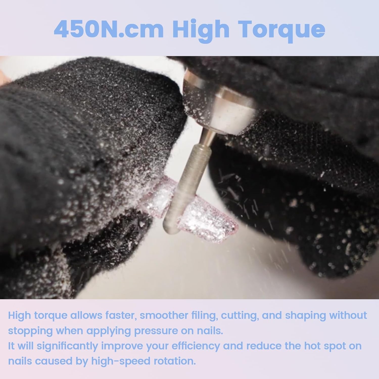 Professional Nail Drill High Torque 35000 RPM Rechargeable Portable Electric Nail File Filer for Acrylic Gel with Cuticle Bits, Salon Manicure Tool, Purple