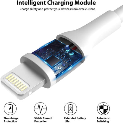 Iphone Charger Lightning Cable - 3.3Ft [Apple Mfi Certified] Fast Charging & Syncing Apple Charger Cord for Iphone 11 XS Max XR X 8 plus 7 plus 6S 6 plus Se 5, Ipad Ipod - White